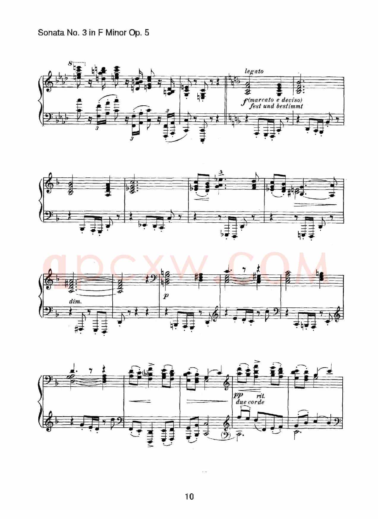 Piano Sonata No.3 in f Minor Op.5(f小调第三钢琴奏鸣曲)