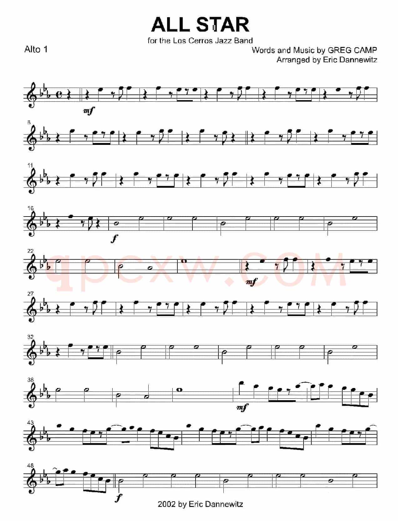ALL STAR（2支中音萨克斯分谱）