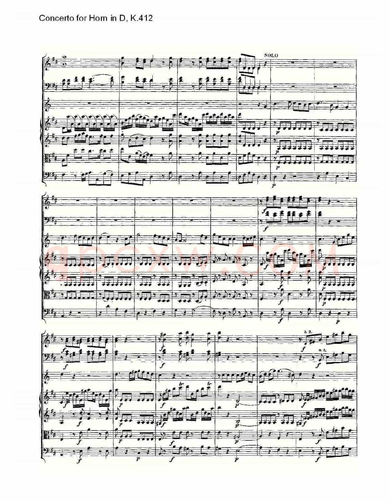 Concerto for Horn in D, K.412(D调法国号协奏曲, K.412)