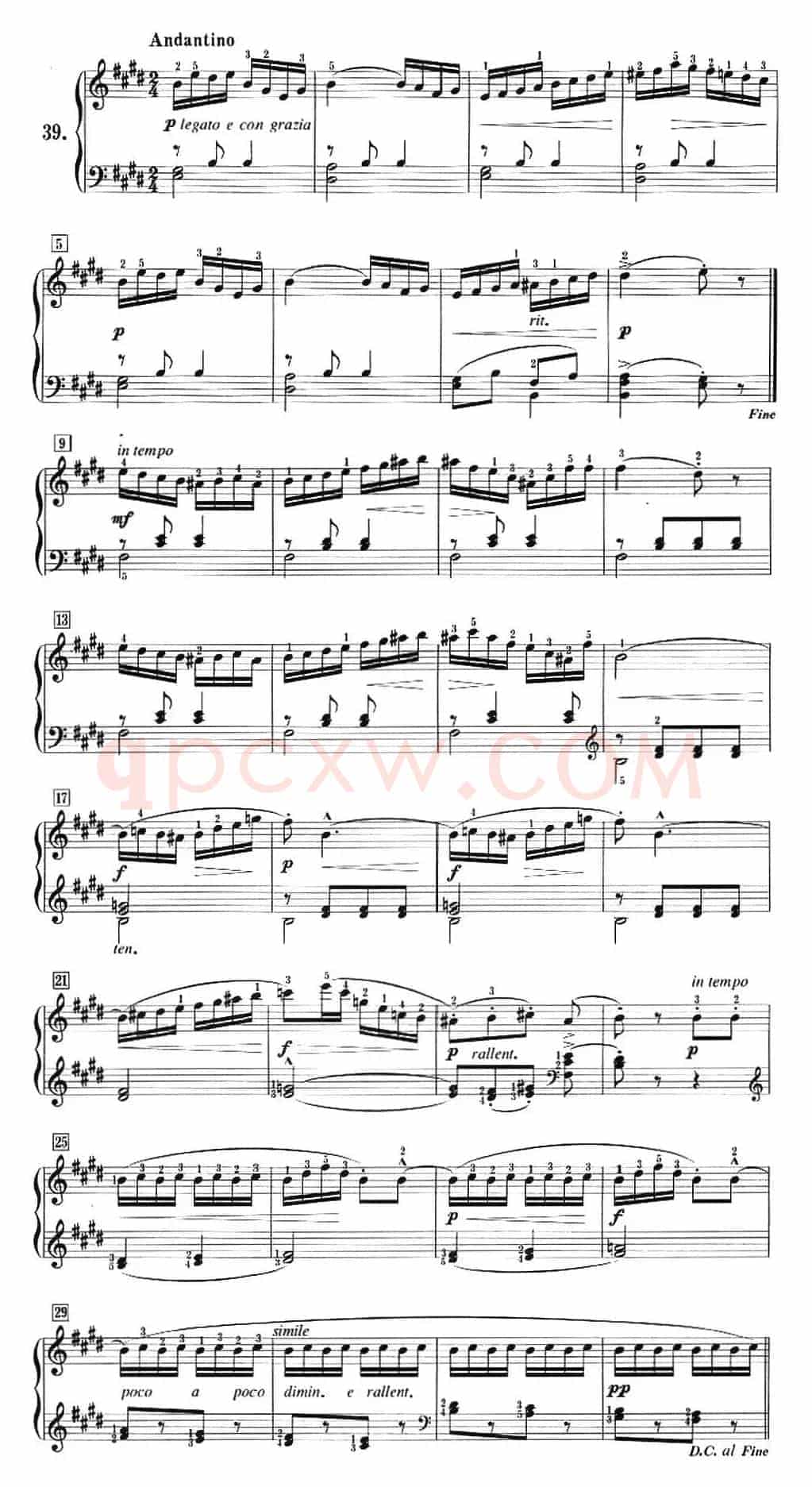 50首莱蒙钢琴练习曲 作品37（NO.39）