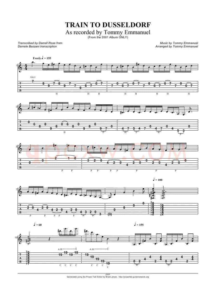 tommy emmanuel：train to dusseldorf（指弹吉它）