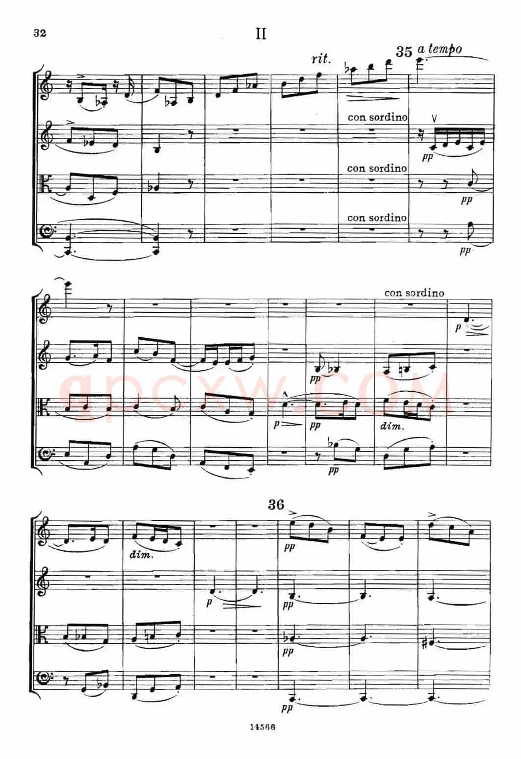 QUARTET Op.83(第二部分)(弦乐四重奏)