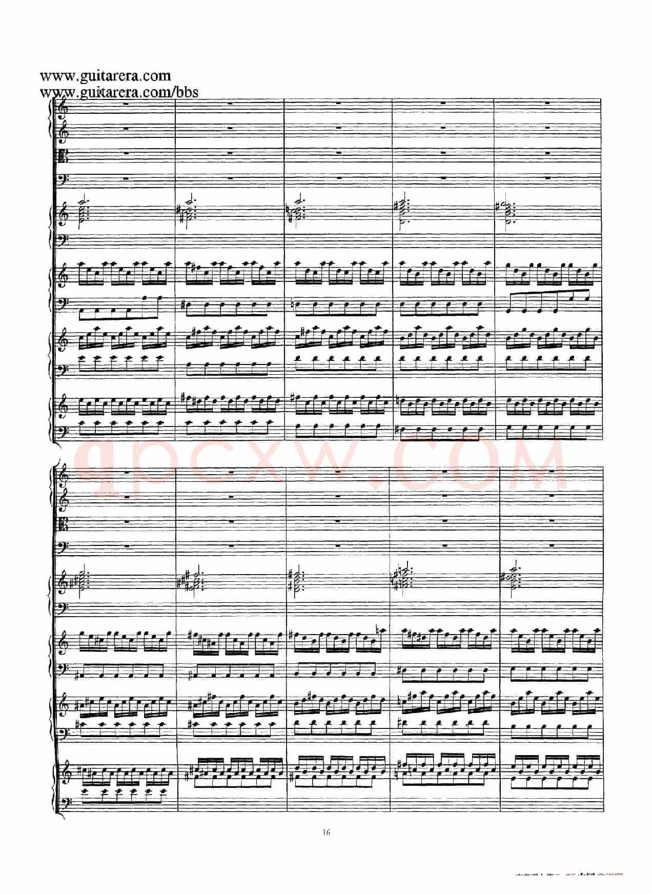为四架古钢琴而作的a小调协奏曲 BWV 1065(总谱)