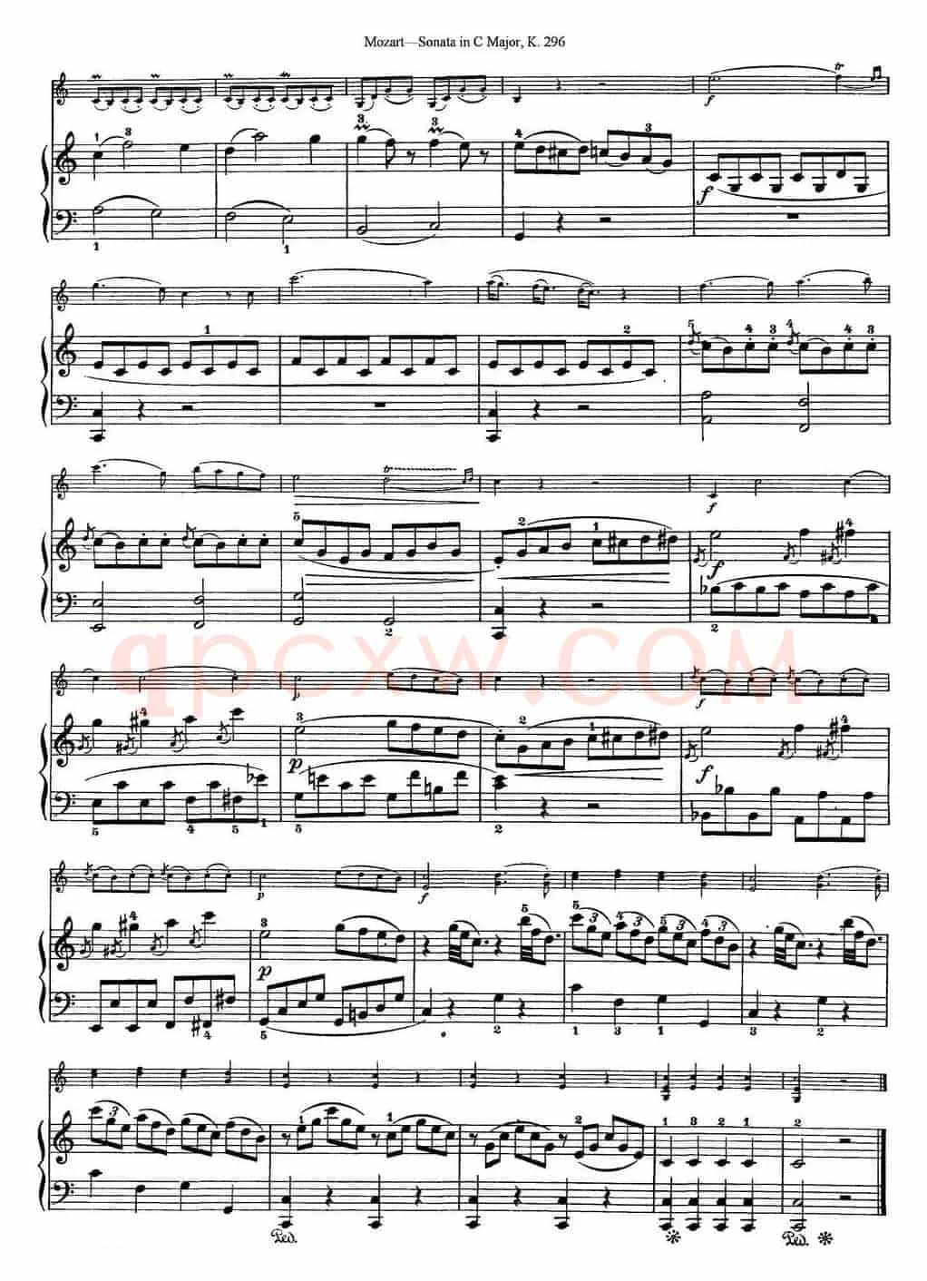 Violin Sonata in C Major K.296（小提琴+钢琴伴奏）