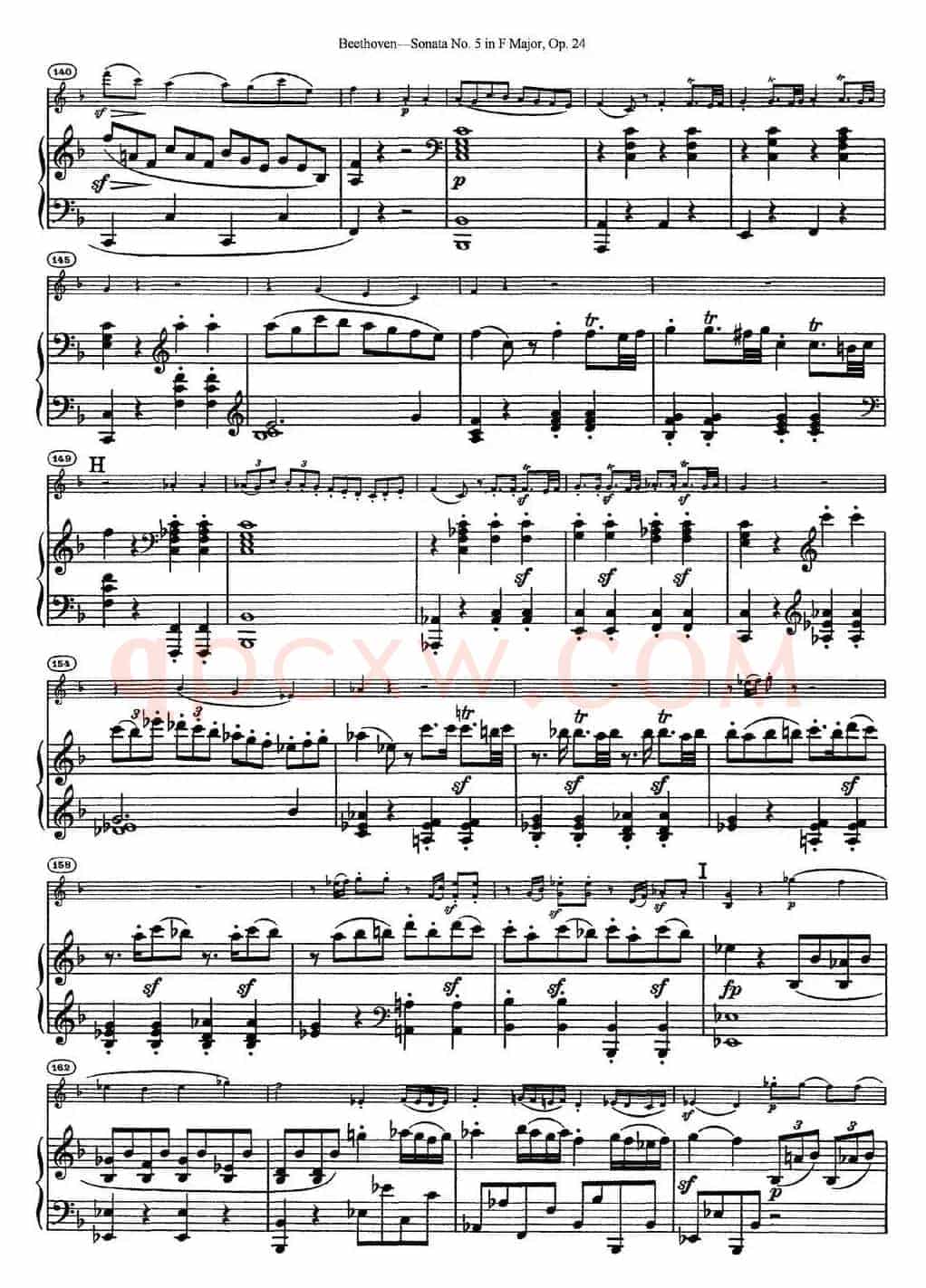 Violin Sonata No.5 in F Major Op.24（小提琴+钢琴伴奏）