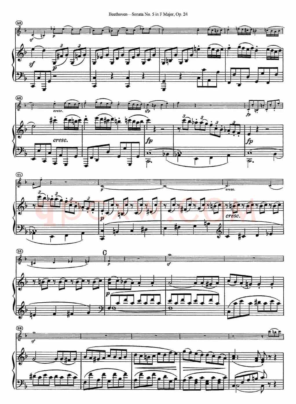 Violin Sonata No.5 in F Major Op.24（小提琴+钢琴伴奏）