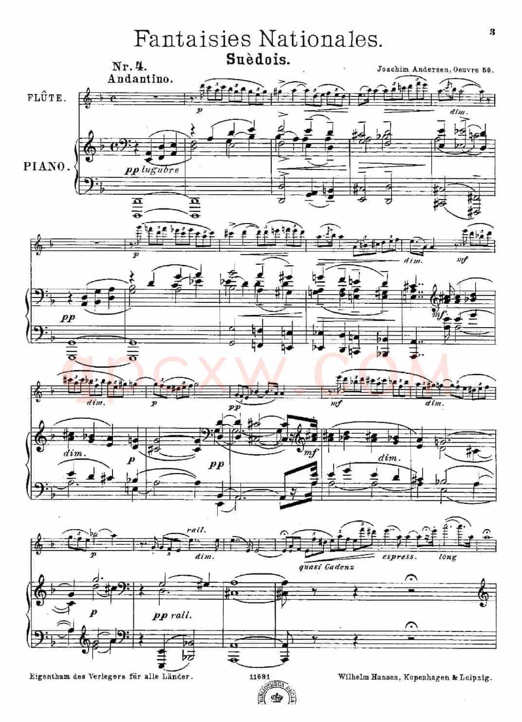 Fantaisies nationales. Suedois.（Op.59 No.4）（长笛+钢琴伴奏）