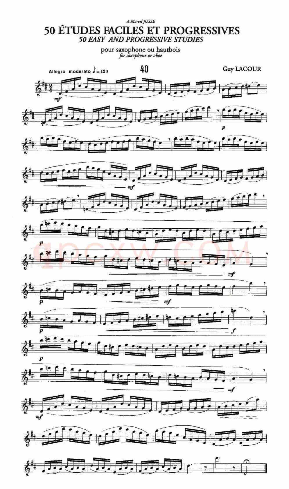 Guy Lacour 50 首萨克斯练习曲之40