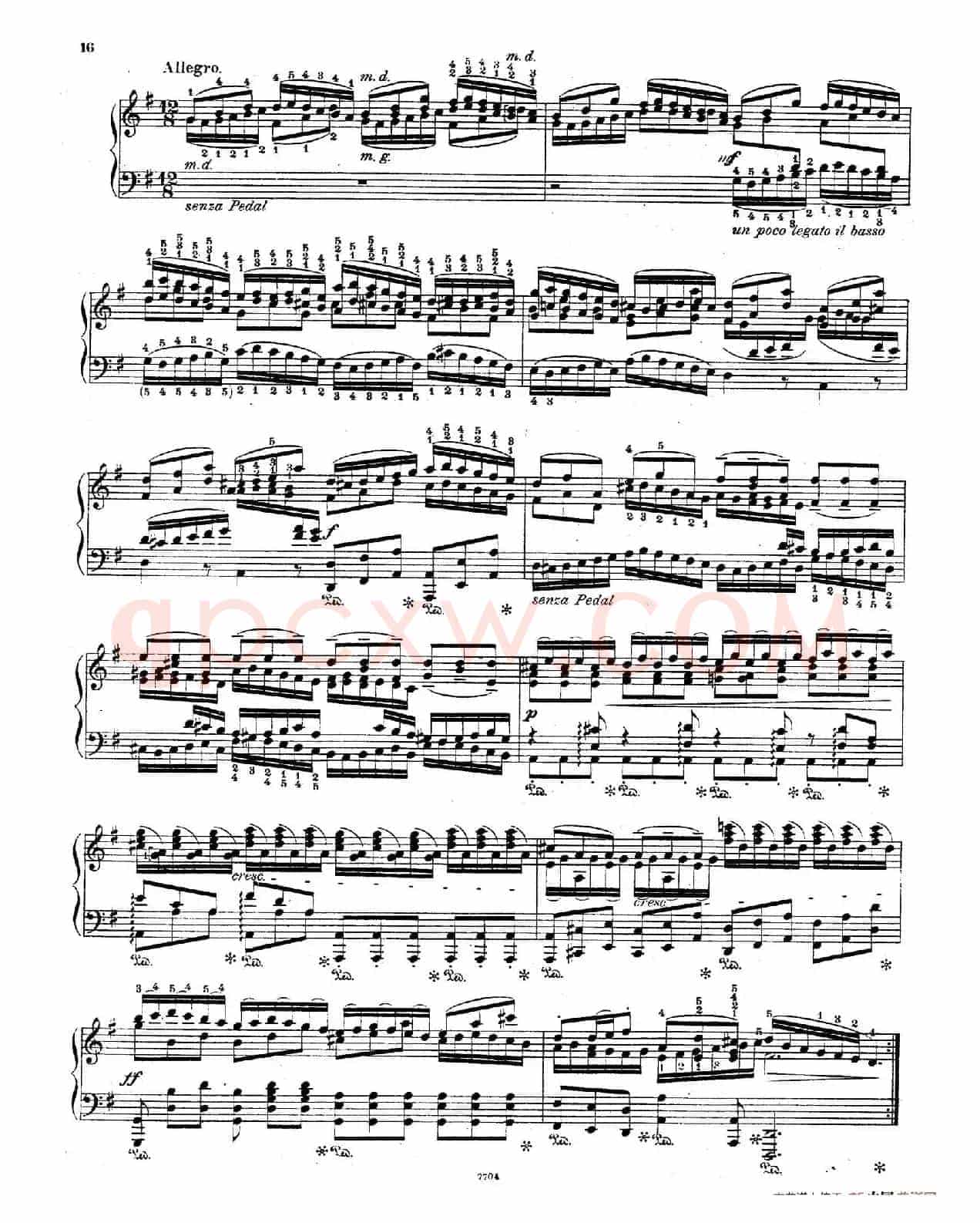 Brandenburg Concerto No.3 in G Major BWV.1048(G大调第三勃兰登堡协奏曲·钢琴独奏版)