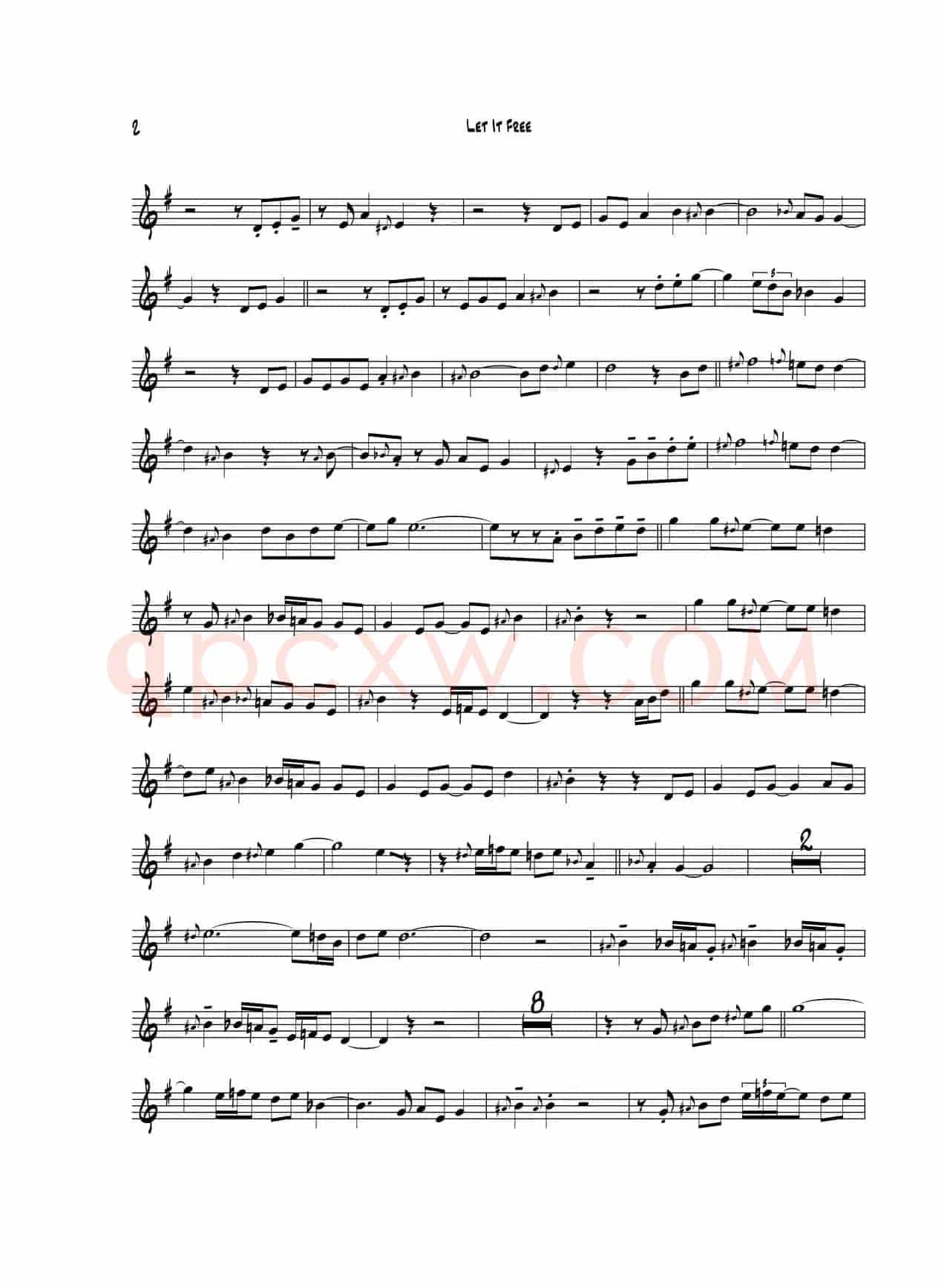 Let It Free（中音萨克斯）