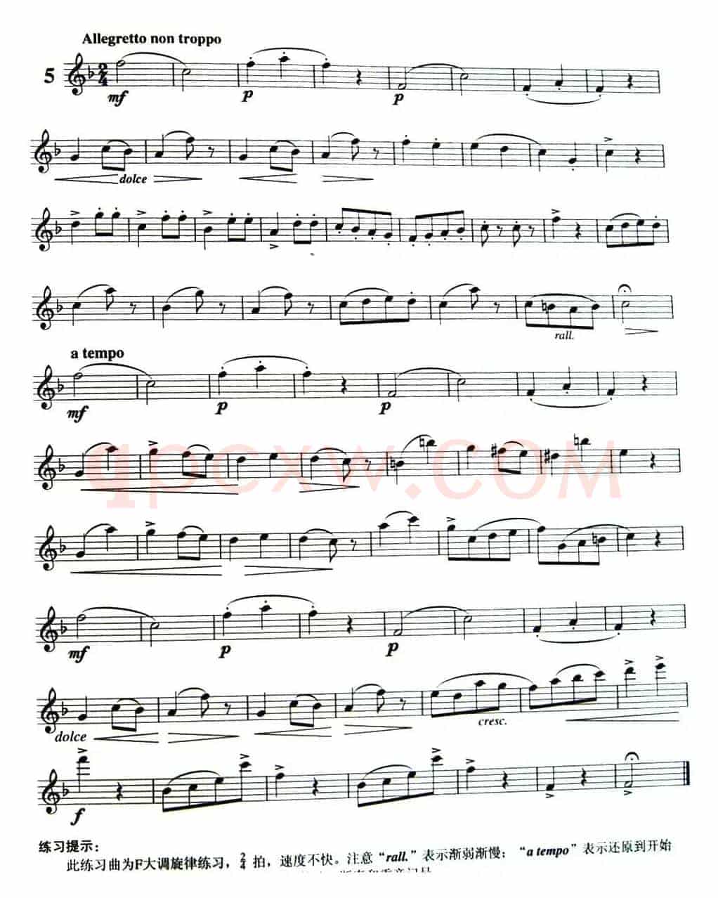 三十首小练习曲作品120号（NO.5）
