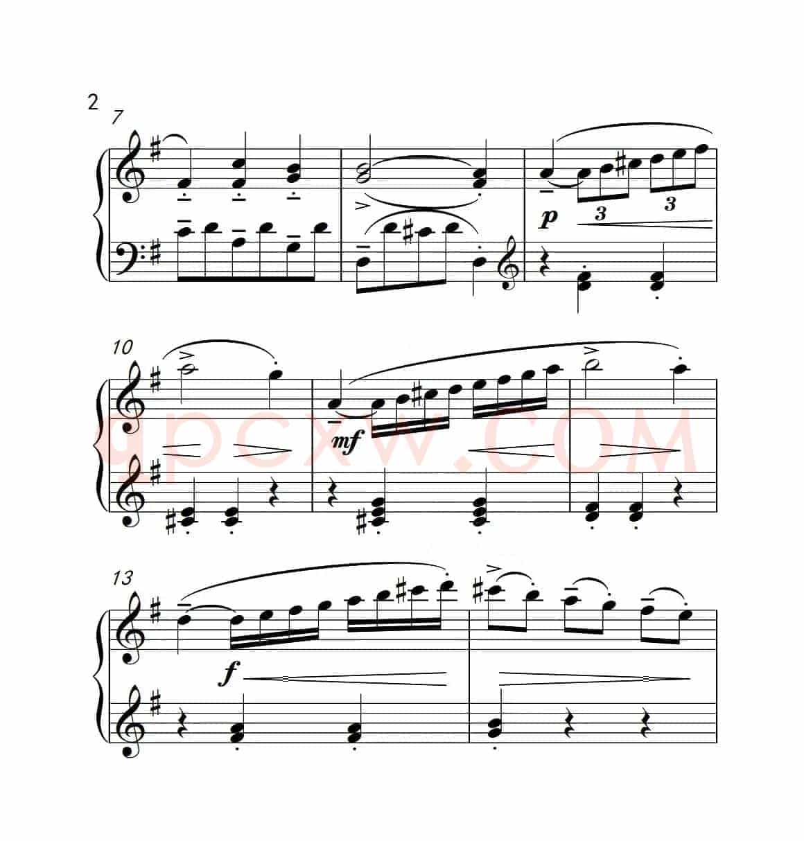 第四级A组 G大调小奏鸣曲（中国音乐学院钢琴考级作品1~6级）