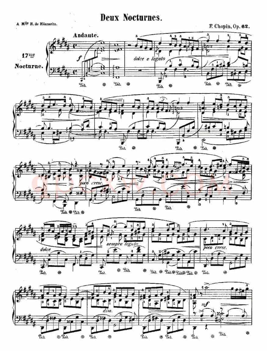 B大调夜曲Op.62－1（Deux  Nocturnes）