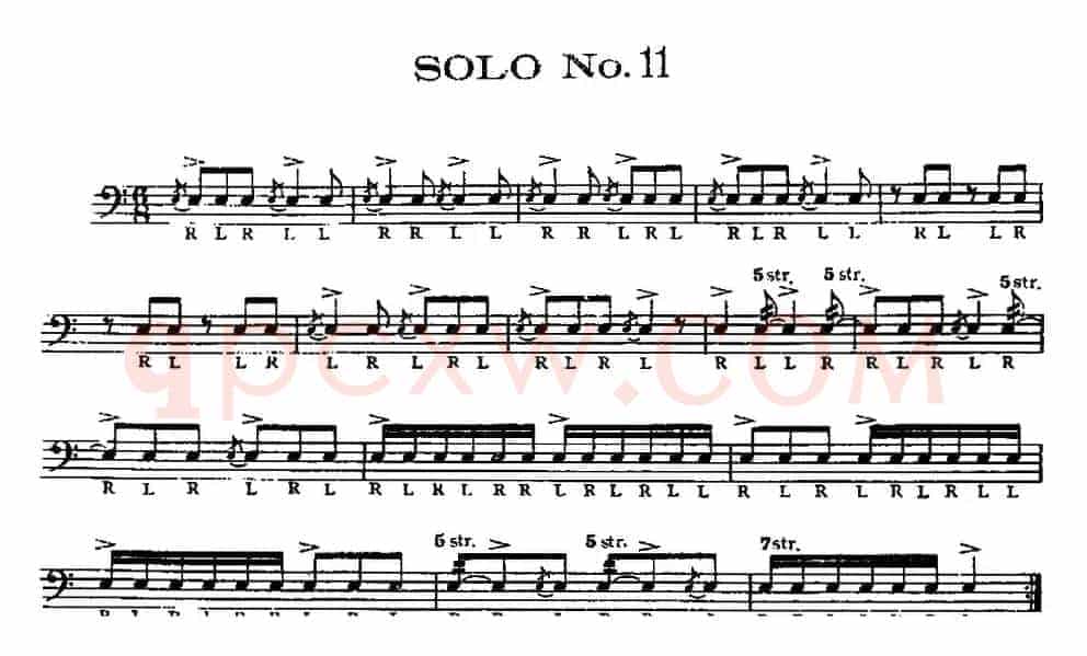 美国军鼓 SOLO No.11-15（爵士鼓谱）