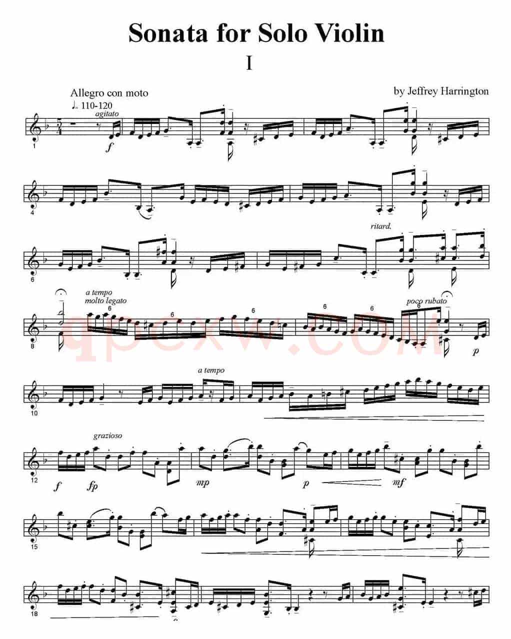 Sonata for Solo violin（小提琴奏鸣曲、I）