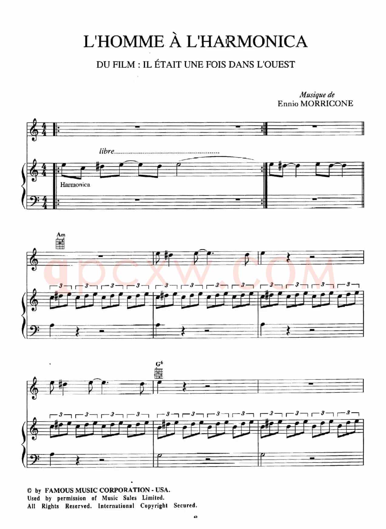 电影配乐大师莫瑞康最佳20首钢琴谱（Best of Ennio Morricone·2）