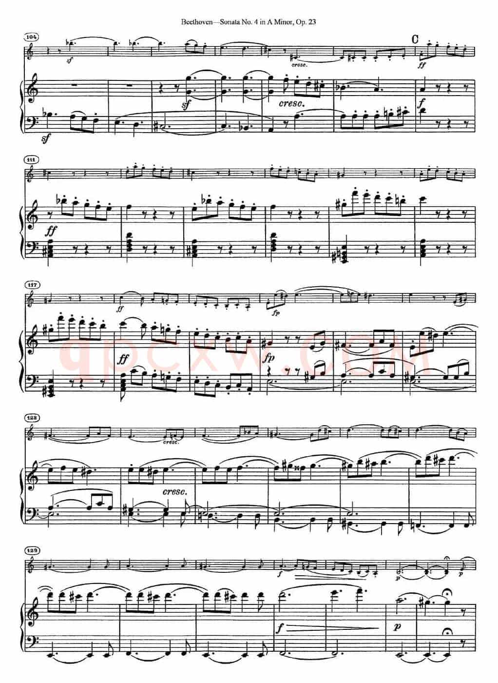 Violin Sonata No.4 in A Minor Op.23（小提琴+钢琴伴奏）