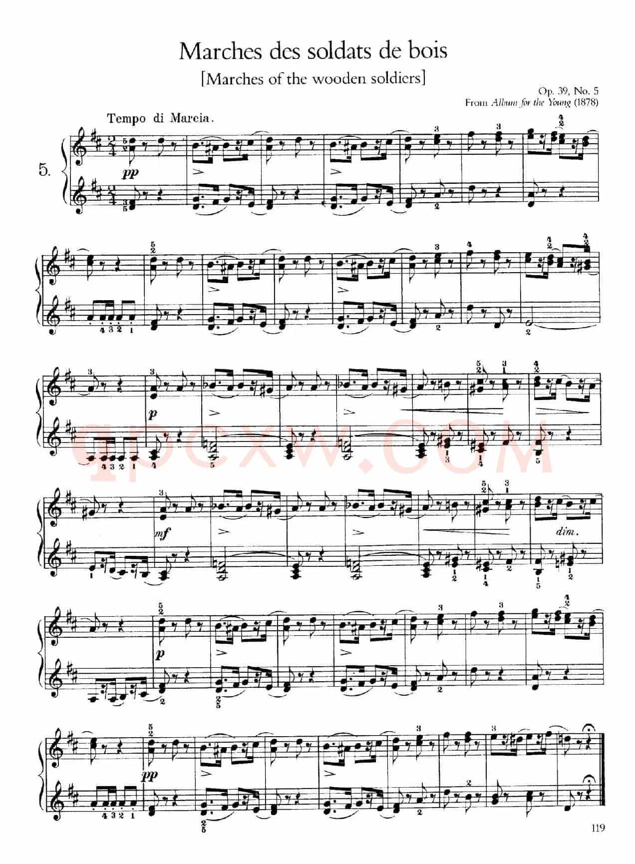 Album for the Young Op.39(儿童钢琴曲集)(5. 木偶士兵进行曲 March Of The Wooden Soldiers)