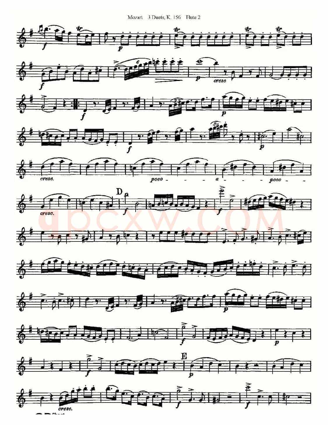 3 Duets K.156 之第二长笛（二重奏三首 K156号）