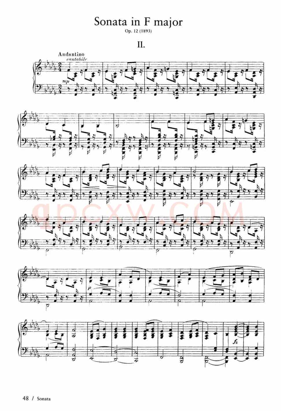 Piano Sonata in F Maj Op·12(F大调钢琴奏鸣曲·第二乐章)