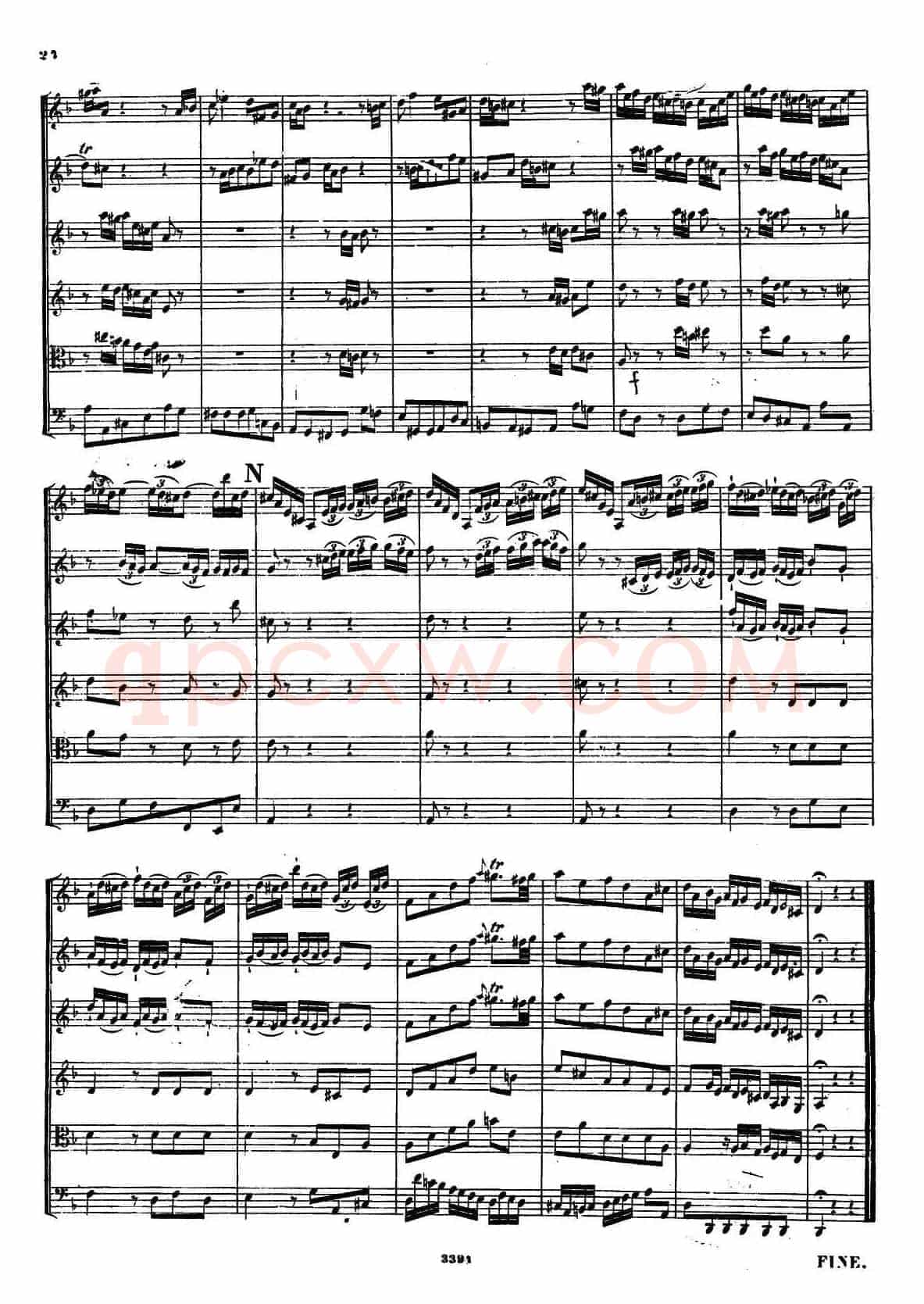 CONCERTO A DUE VIOLINI.（巴赫D小调二重协奏曲总谱）