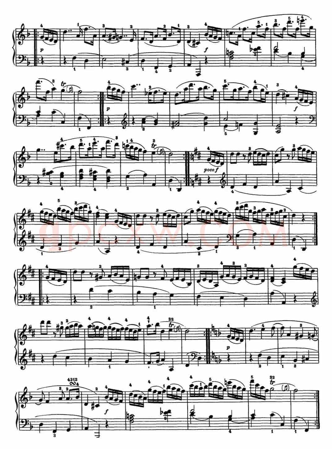 海顿 钢琴奏鸣曲 Hob XVI 33 in D major