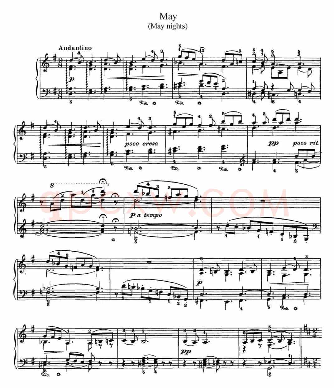柴可夫斯基 四季 5月 清净之夜 G大调 Starlit Nights G major
