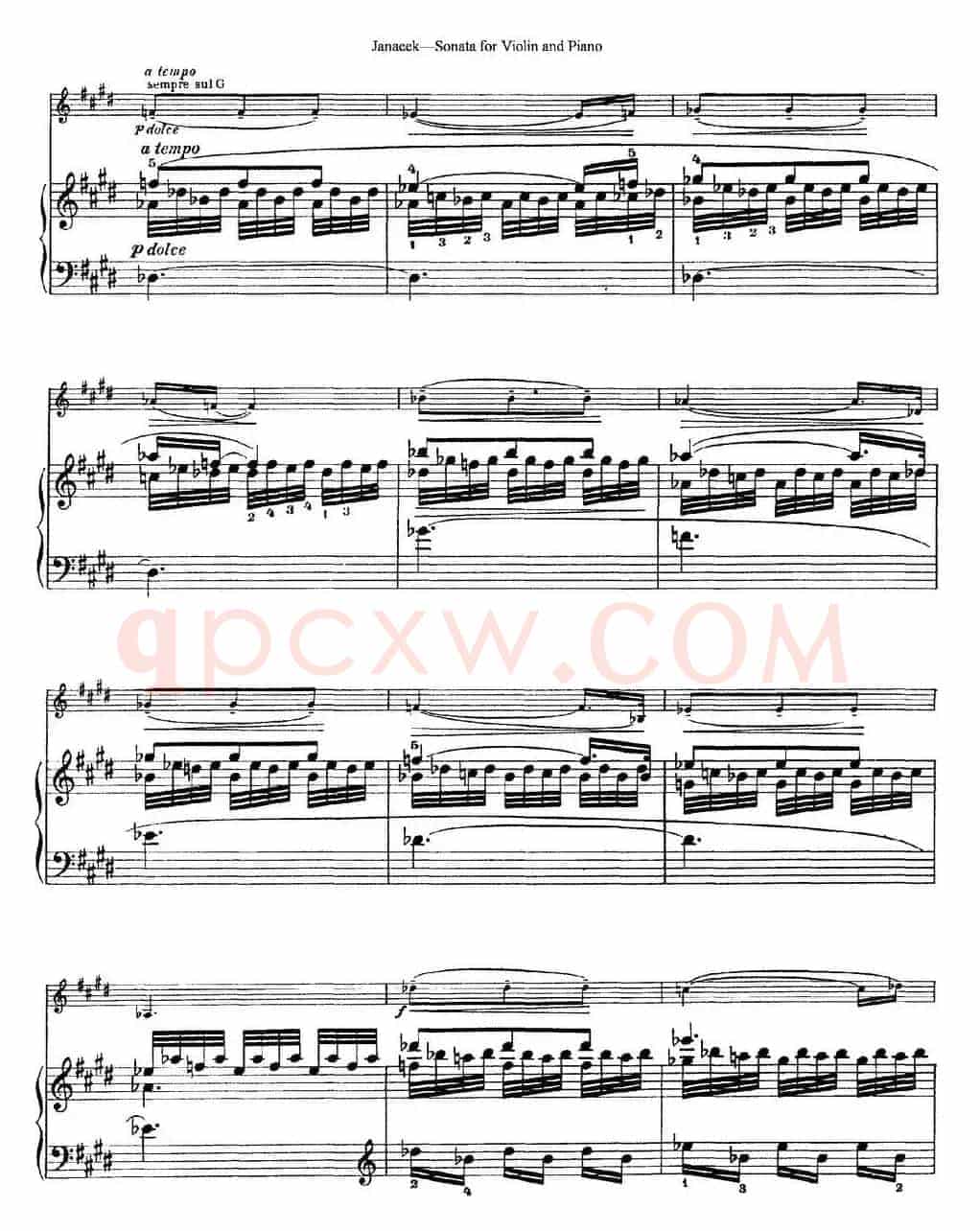 Janacek Sonata for Violin（小提琴+钢琴伴奏）
