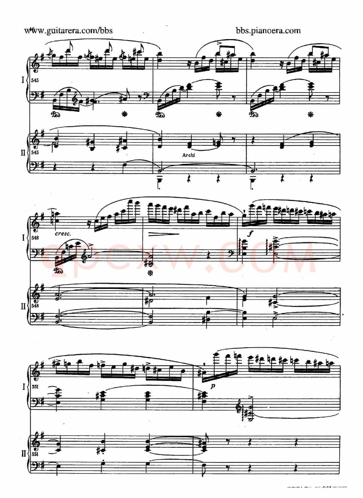 e小调第一钢琴协奏曲 Op.11(双钢琴版·第一乐章)