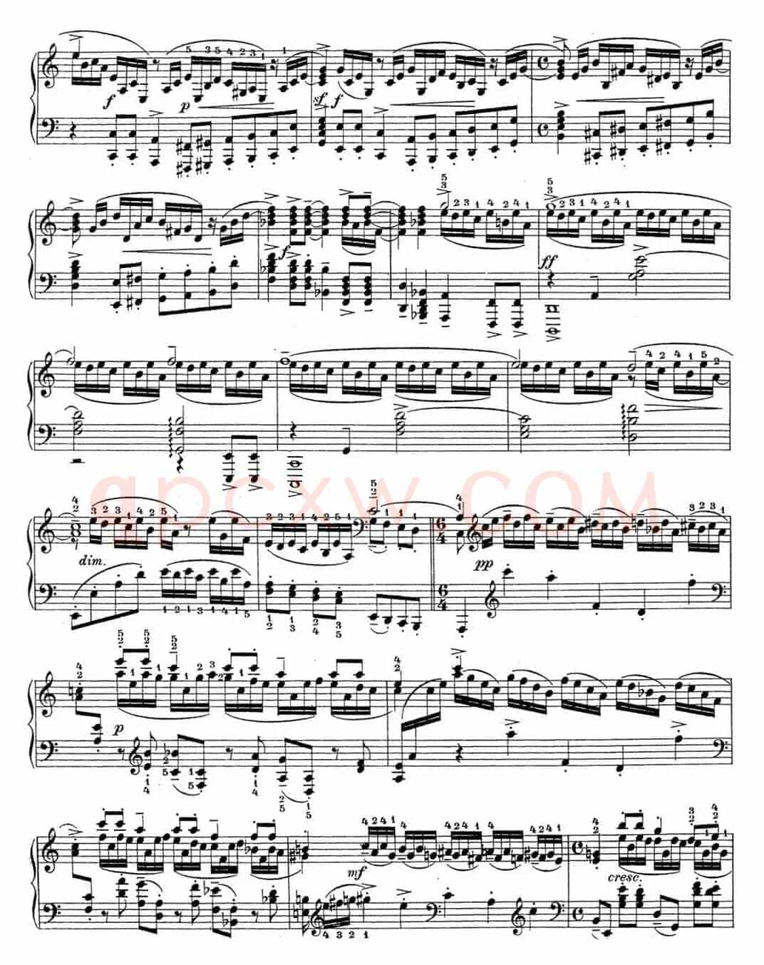 拉赫玛尼诺夫 钢琴前奏曲19 A小调 Op.32 No.8