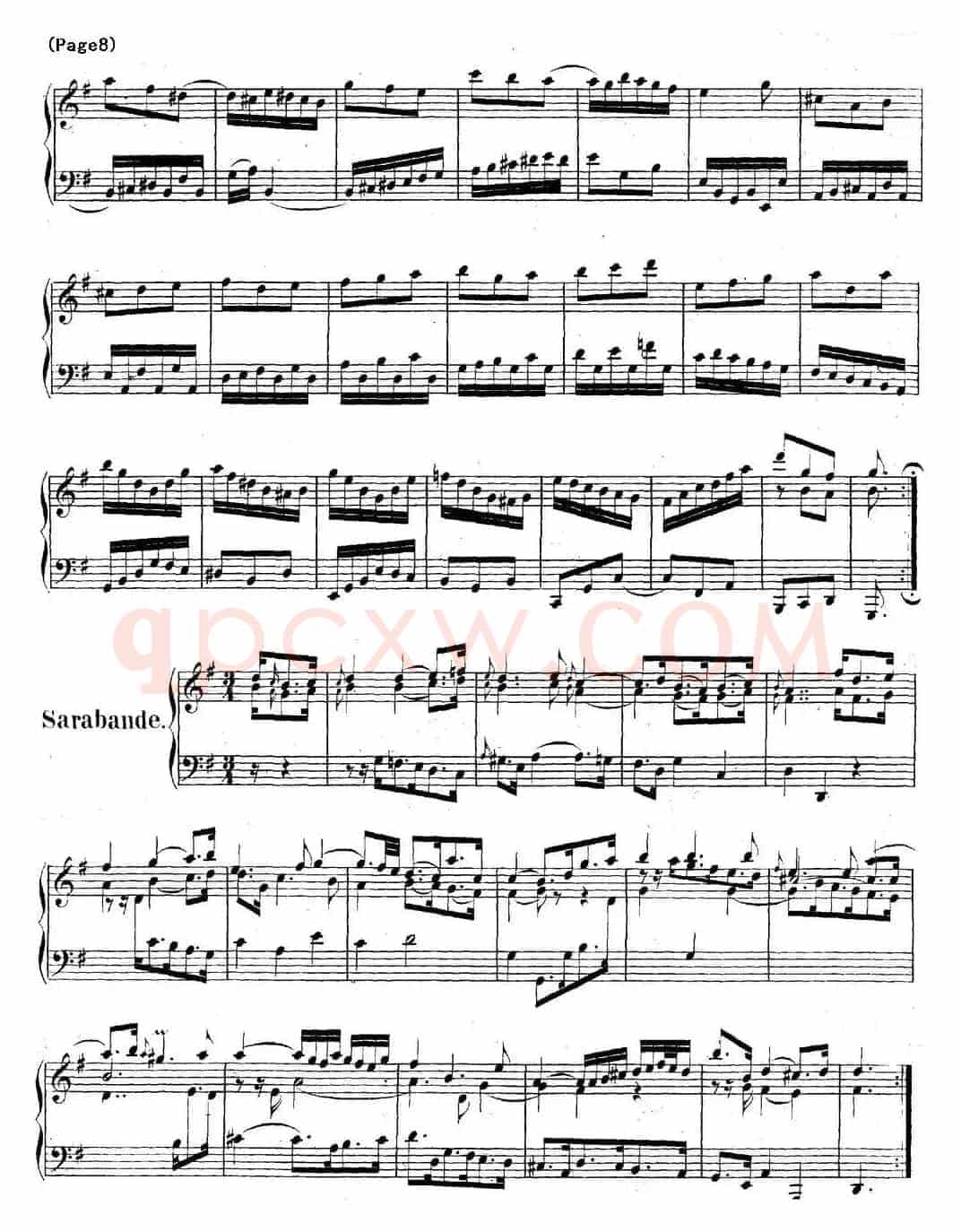 帕蒂塔6首德国组曲（No.5 G大调 巴赫 Partita G Major BWV 829）