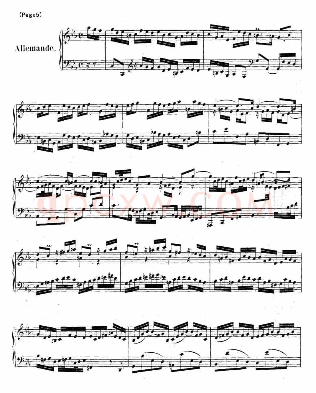 帕蒂塔6首德国组曲（No.2 c小调 巴赫 Partita c Minor BWV 826）