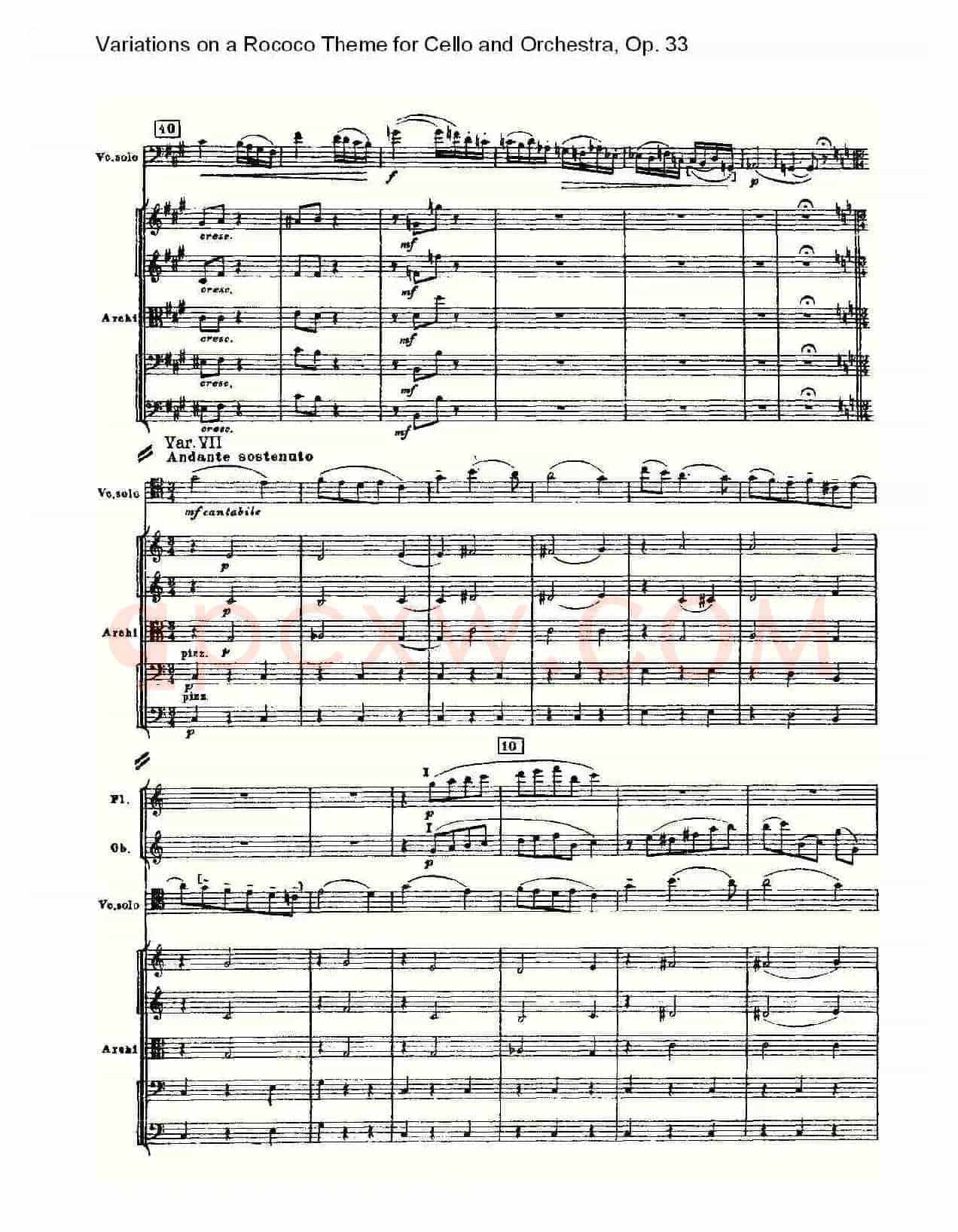大提琴与管弦乐洛可可主题a小调变奏曲, Op.33(一)