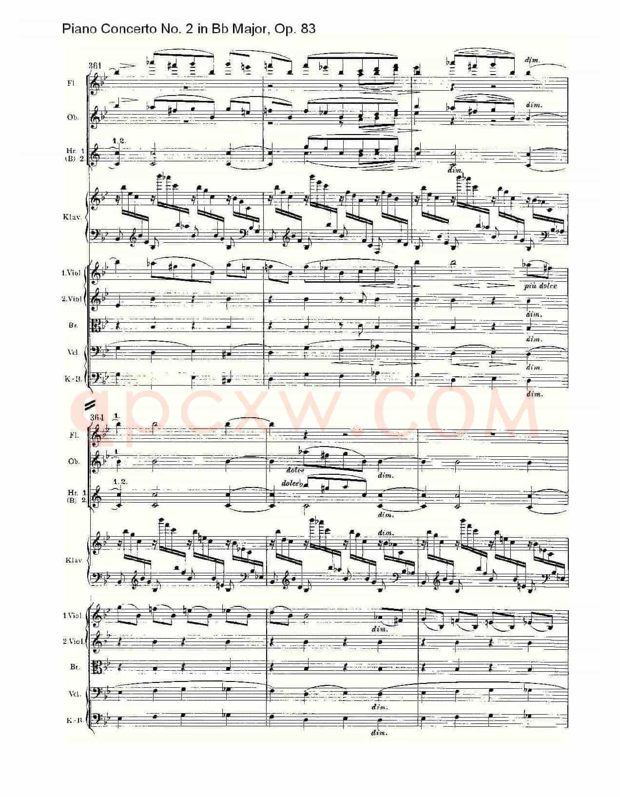 Bb大调钢琴第二协奏曲, Op.83第一乐章(二)