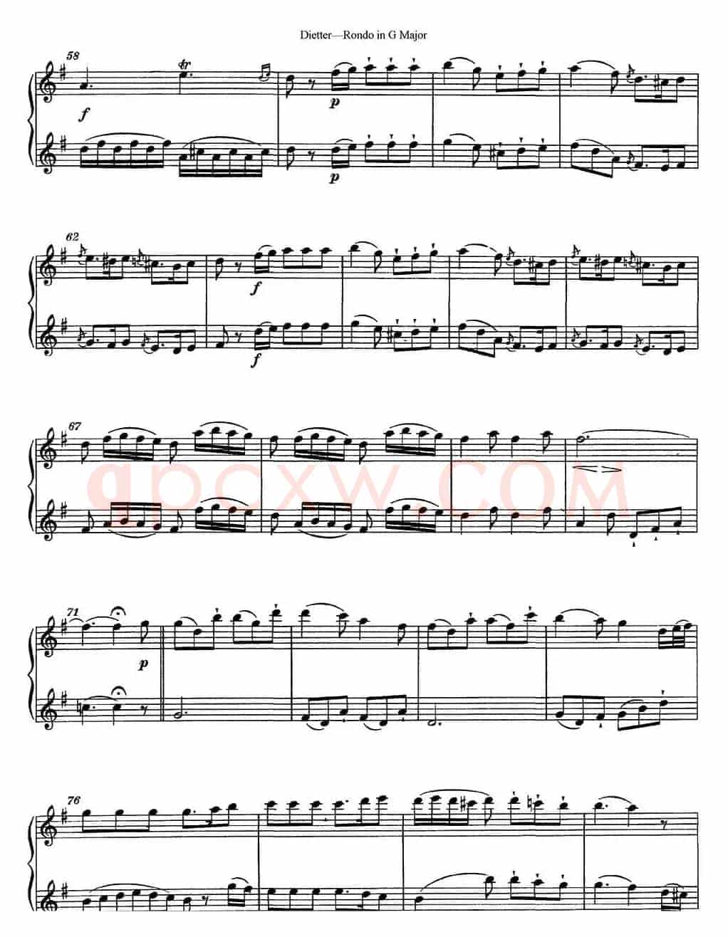 迪埃特长笛二重奏G大调回旋曲（Rondo in G Major ）