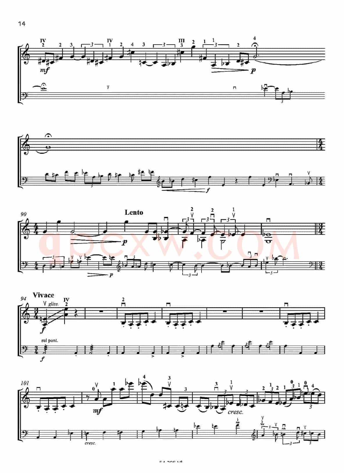 Duo concertante（炫技二重奏）（小提琴+低音提琴二重奏）