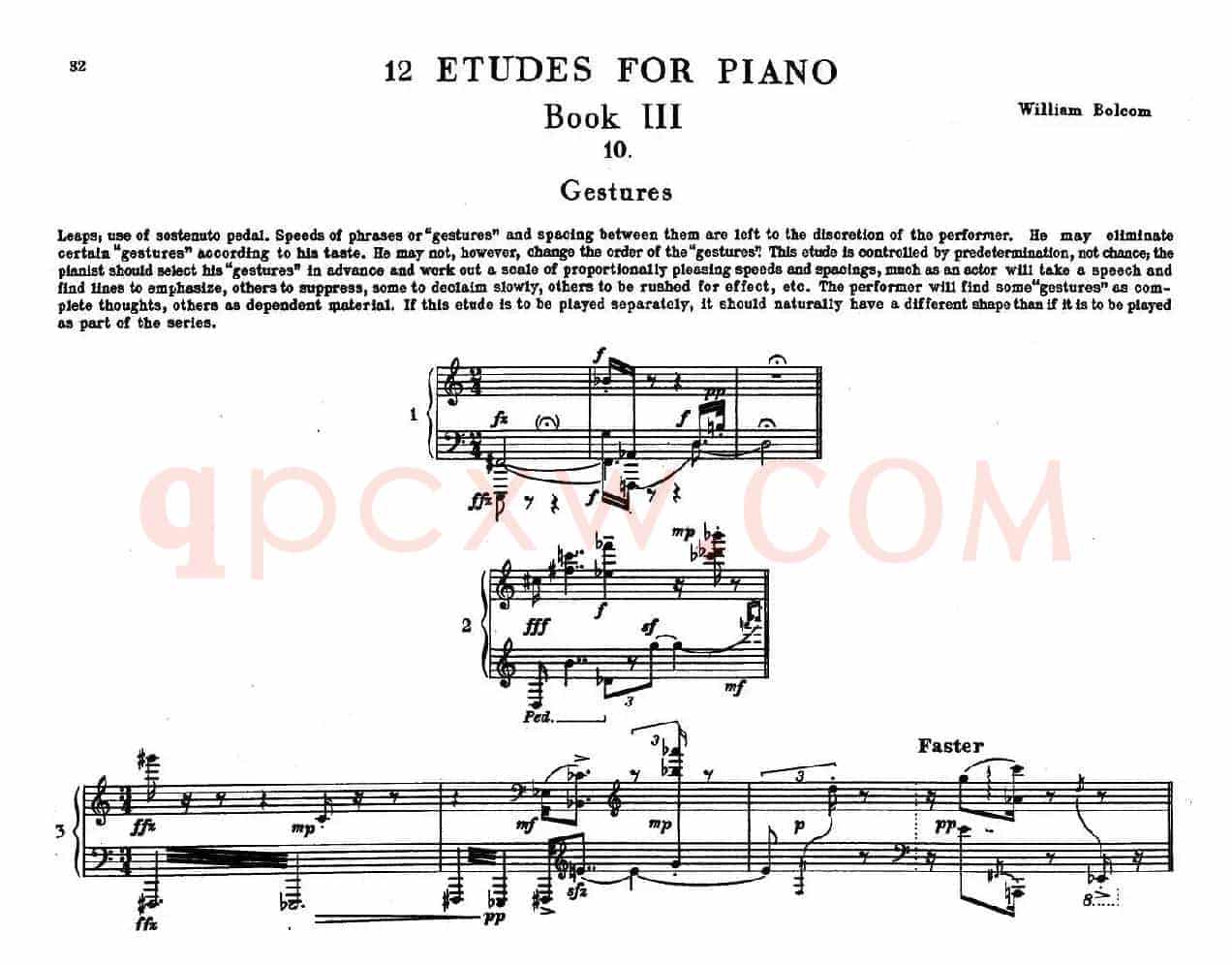 12 Etudes for Piano（博尔科姆12首钢琴练习曲·10）