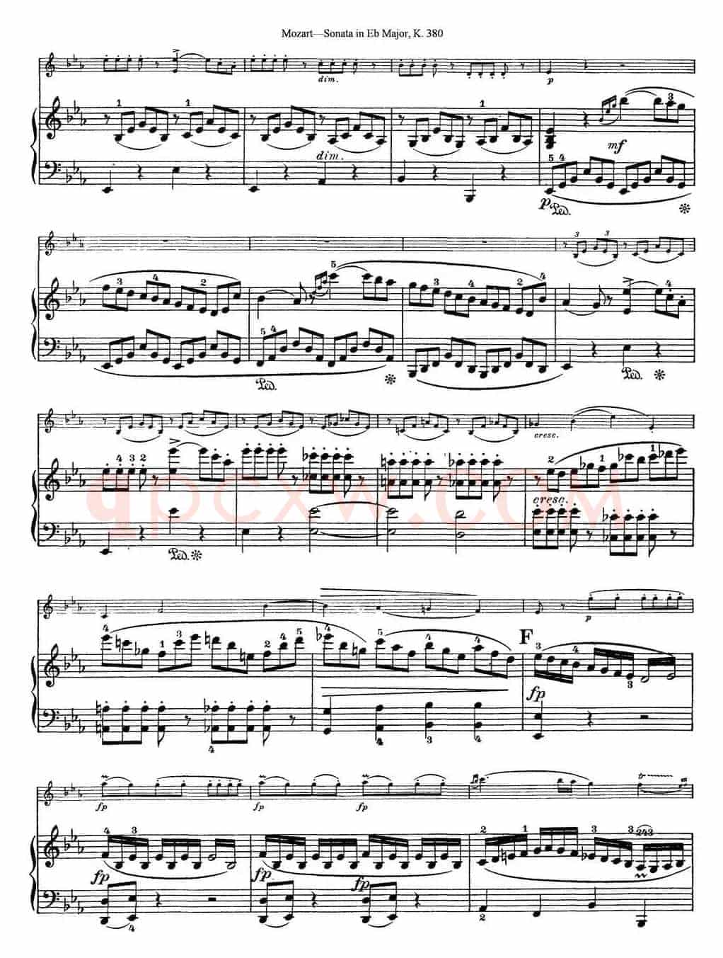 Violin Sonata in Eb Major K.380（小提琴+钢琴伴奏）
