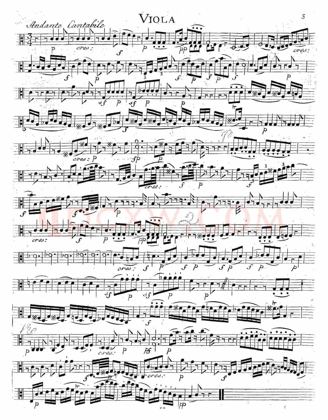 Mozart《Quartet No.14 in G Major,K.387》（Viola分谱）