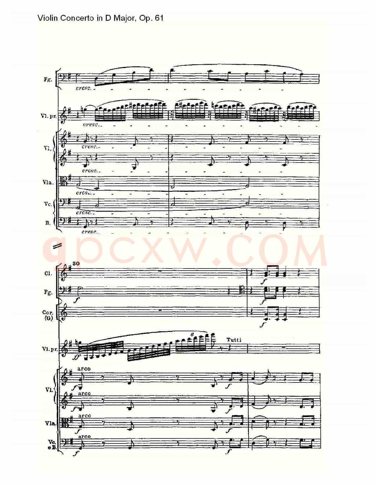 D大调小提琴协奏曲 Op.61 第二乐章