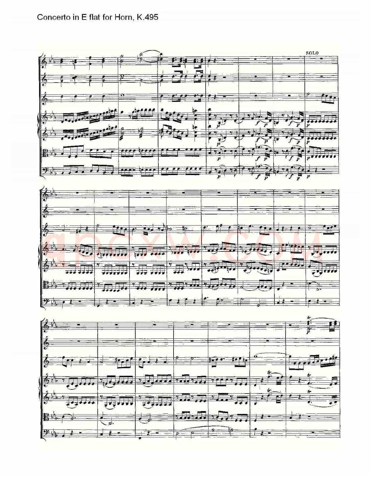 Concerto in E flat for Horn, K.495(Eb调法国号协奏曲, K.4)