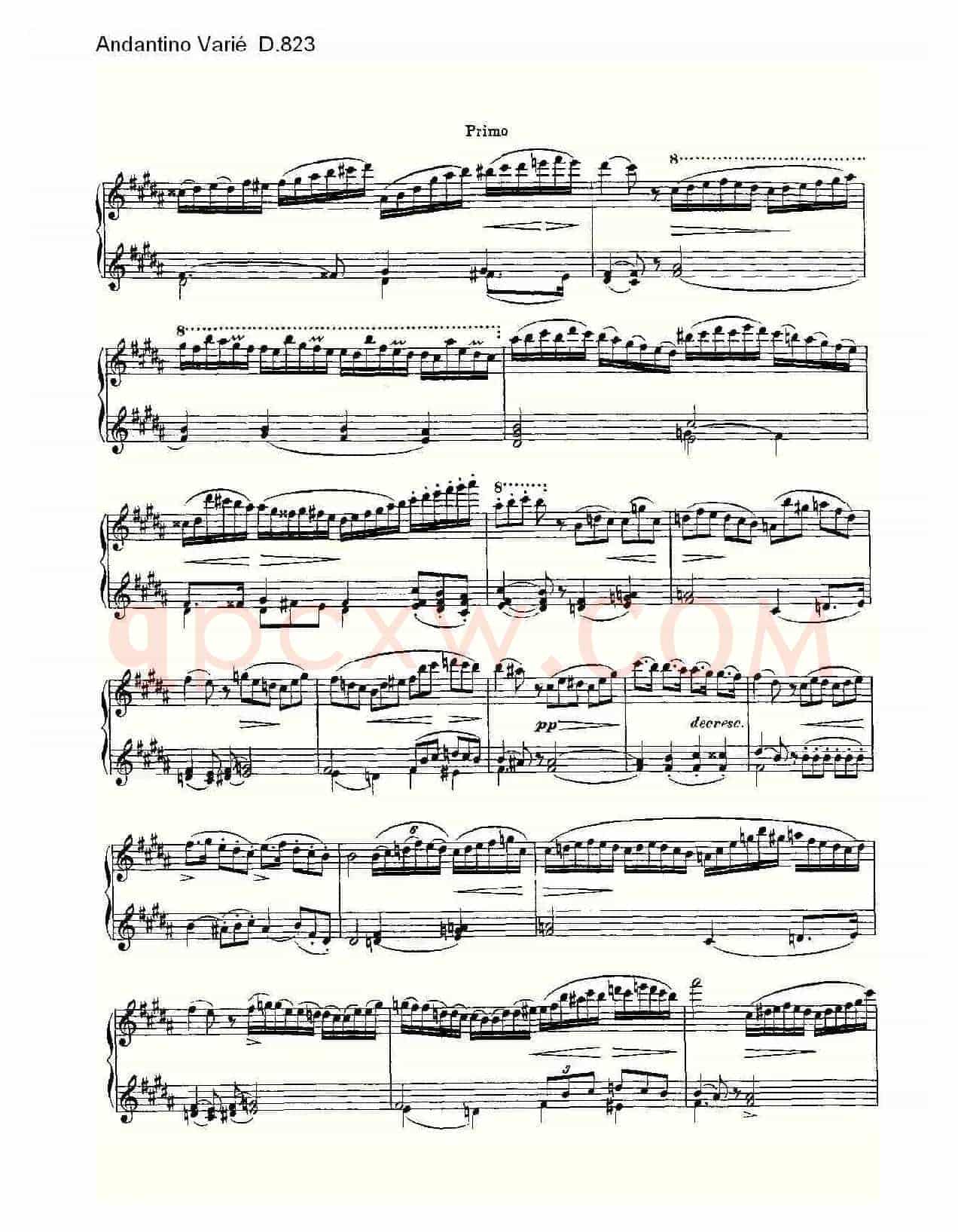 Andantino Varié D.823(小行板杂集 D.823)
