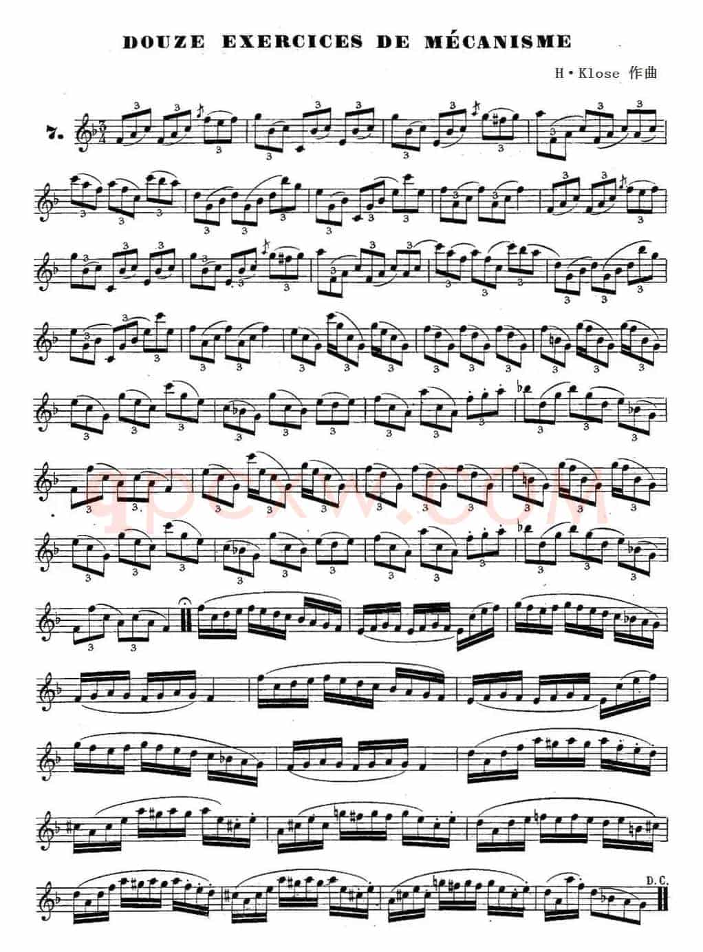 H·Klose练习曲（douze exercices de mecanisme—7）