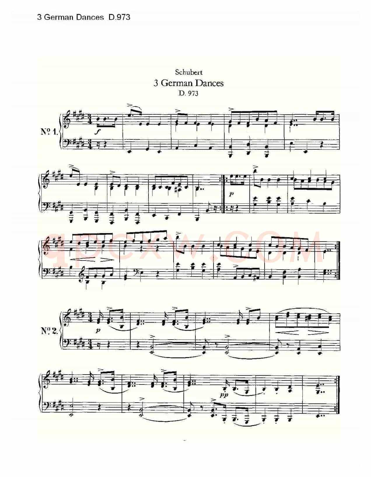 3 German Dances D.973（3德国舞曲 D.973）