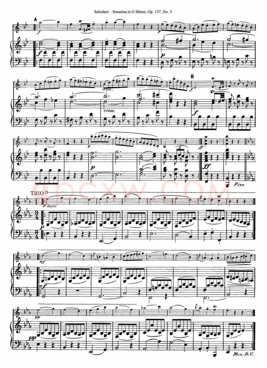 Violin Sonatina in G minor Op.137 No.3（小提琴+钢琴伴奏）