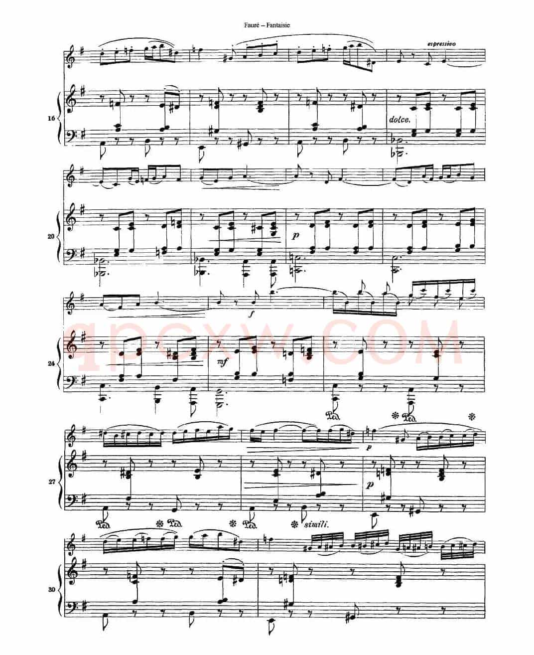 Fantaisie Op.79（幻想曲 作品79号）（长笛+钢琴伴奏）