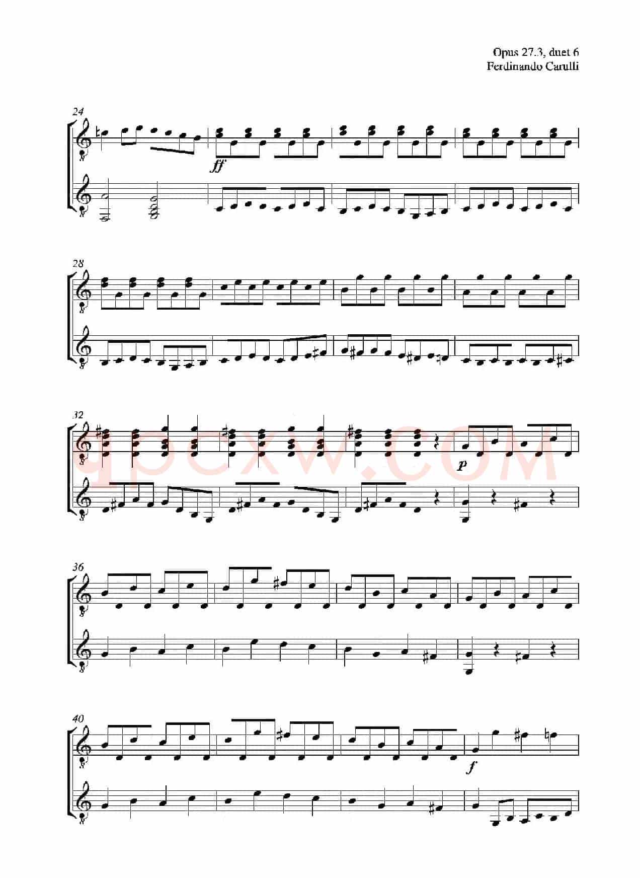 Metodo Completo Op.27-3（古典吉他二重奏练习·6）