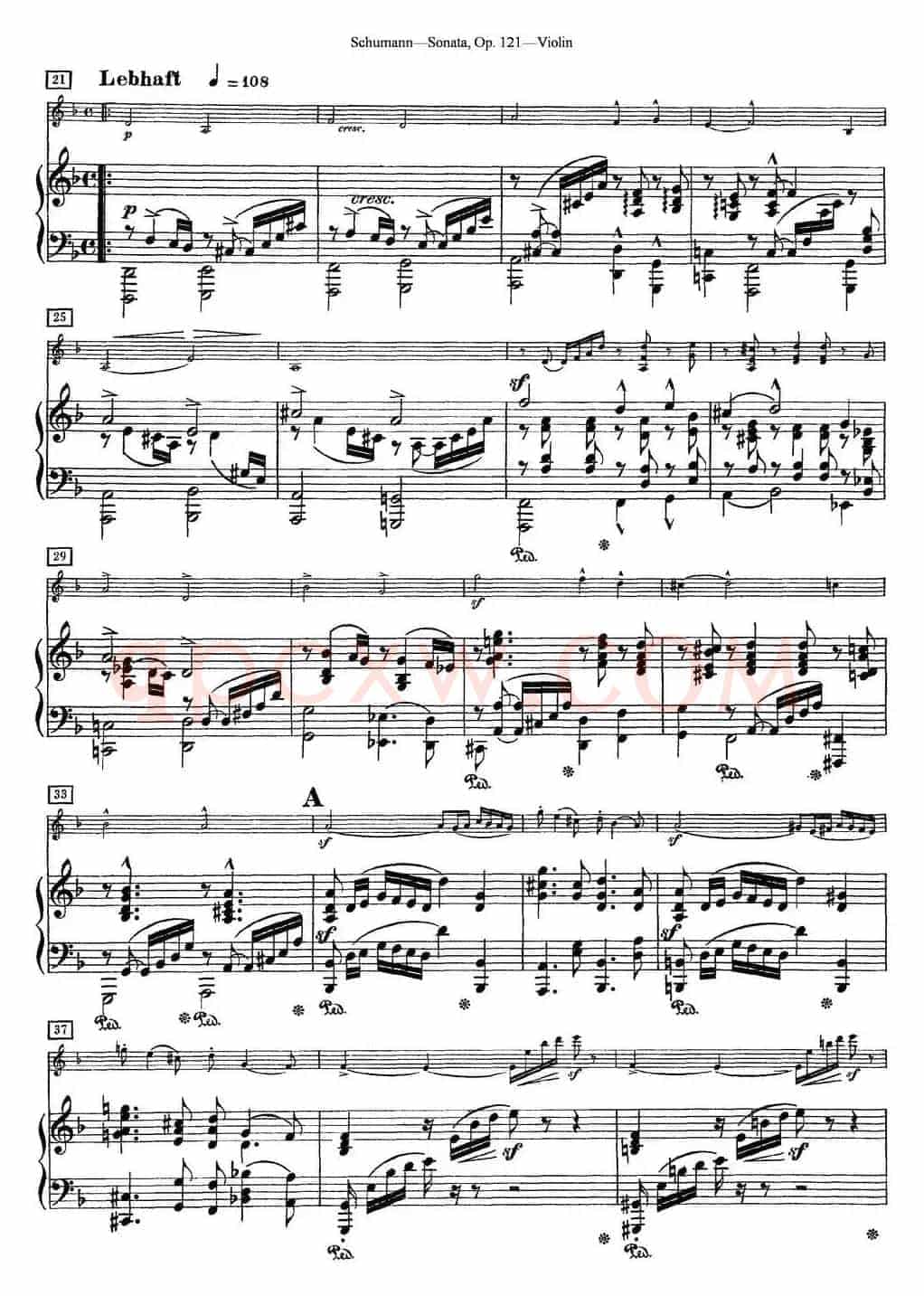 Violin Sonata Op.121（小提琴+钢琴伴奏）