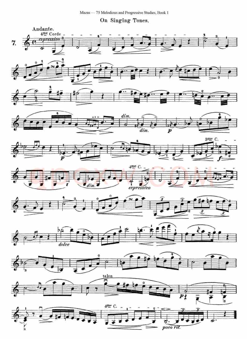 马扎斯小提琴练习曲 Op.36 第一册 特殊练习曲（7）
