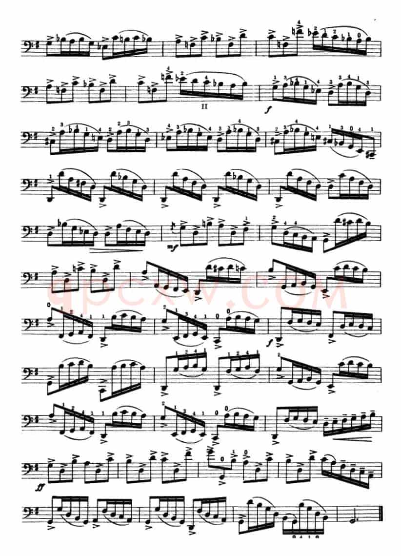 鲍斯特列姆大提琴练习曲（28-30）